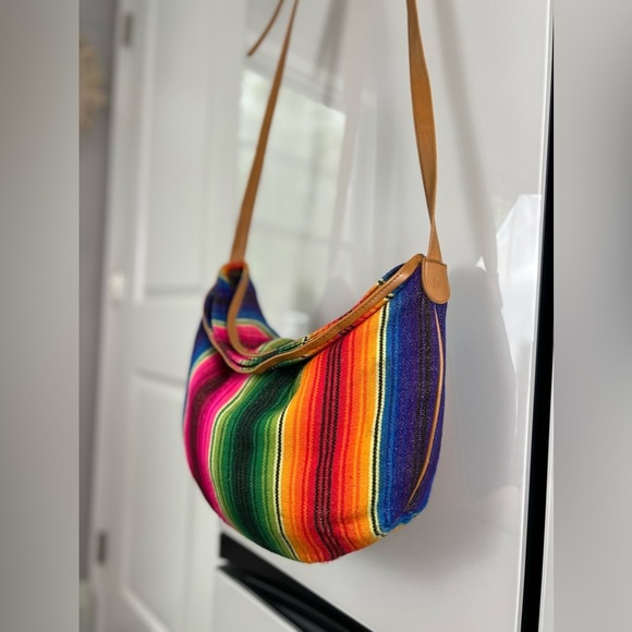 Franco Figgesi Bohemian Pink Multi Colored Guatemalan Purse Bag Vegan Leather - Picture 4 of 16